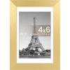 imageupsimples 4x6 Picture Frame Display Pictures 35x5 with Mat or 4 x 6 Without Wall Hanging Photo Frames Brown 1 PackGold