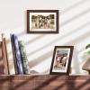 imageupsimples 4x6 Picture Frame Display Pictures 35x5 with Mat or 4 x 6 Without Wall Hanging Photo Frames Brown 1 PackBrown