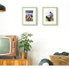 imageupsimples 4x6 Picture Frame Display Pictures 35x5 with Mat or 4 x 6 Without Wall Hanging Photo Frames Brown 1 PackGreen