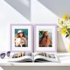 imageupsimples 4x6 Picture Frame Display Pictures 35x5 with Mat or 4 x 6 Without Wall Hanging Photo Frames Brown 1 PackPurple