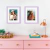 imageupsimples 4x6 Picture Frame Display Pictures 35x5 with Mat or 4 x 6 Without Wall Hanging Photo Frames Brown 1 PackPurple