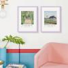 imageupsimples 4x6 Picture Frame Display Pictures 35x5 with Mat or 4 x 6 Without Wall Hanging Photo Frames Brown 1 PackPurple