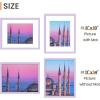 imageupsimples 4x6 Picture Frame Display Pictures 35x5 with Mat or 4 x 6 Without Wall Hanging Photo Frames Brown 1 PackPurple