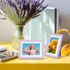 imageupsimples 4x6 Picture Frame Display Pictures 35x5 with Mat or 4 x 6 Without Wall Hanging Photo Frames Brown 1 PackPurple