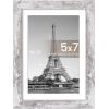 imageupsimples 4x6 Picture Frame Display Pictures 35x5 with Mat or 4 x 6 Without Wall Hanging Photo Frames Brown 1 PackRustic White