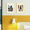 imageupsimples 4x6 Picture Frame Display Pictures 35x5 with Mat or 4 x 6 Without Wall Hanging Photo Frames Brown 1 PackYellow