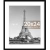 imageupsimples 20x30 Poster Frame Display Pictures 16x24 with Mat or 20x30 Without Mat Wall Hanging Picture Frame Natural 1 PackBlack