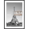imageupsimples 20x30 Poster Frame Display Pictures 16x24 with Mat or 20x30 Without Mat Wall Hanging Picture Frame Natural 1 PackBlack