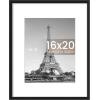 imageupsimples 20x30 Poster Frame Display Pictures 16x24 with Mat or 20x30 Without Mat Wall Hanging Picture Frame Natural 1 PackBlack