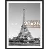 imageupsimples 20x30 Poster Frame Display Pictures 16x24 with Mat or 20x30 Without Mat Wall Hanging Picture Frame Natural 1 PackBlack