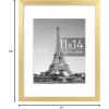 imageupsimples 20x30 Poster Frame Display Pictures 16x24 with Mat or 20x30 Without Mat Wall Hanging Picture Frame Natural 1 PackGold
