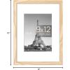 imageupsimples 20x30 Poster Frame Display Pictures 16x24 with Mat or 20x30 Without Mat Wall Hanging Picture Frame Natural 1 PackNatural
