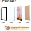 imageupsimples 5x7 Picture Frame Set of 3 Made of High Definition Glass for 5 x 7 Wall and Tabletop Display Thin Border Photo Frames for Home Decor RedBlack