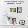 imageupsimples 5x7 Picture Frame Set of 3 Made of High Definition Glass for 5 x 7 Wall and Tabletop Display Thin Border Photo Frames for Home Decor RedBlack