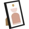 imageupsimples 5x7 Picture Frame Set of 3 Made of High Definition Glass for 5 x 7 Wall and Tabletop Display Thin Border Photo Frames for Home Decor RedBlack