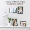 imageupsimples 5x7 Picture Frame Set of 3 Made of High Definition Glass for 5 x 7 Wall and Tabletop Display Thin Border Photo Frames for Home Decor RedBlack