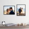 imageupsimples 5x7 Picture Frame Set of 3 Made of High Definition Glass for 5 x 7 Wall and Tabletop Display Thin Border Photo Frames for Home Decor RedBlack