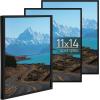 imageupsimples 5x7 Picture Frame Set of 3 Made of High Definition Glass for 5 x 7 Wall and Tabletop Display Thin Border Photo Frames for Home Decor RedBlack