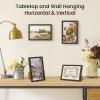 imageupsimples 5x7 Picture Frame Set of 3 Made of High Definition Glass for 5 x 7 Wall and Tabletop Display Thin Border Photo Frames for Home Decor RedBrown