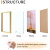 imageupsimples 5x7 Picture Frame Set of 3 Made of High Definition Glass for 5 x 7 Wall and Tabletop Display Thin Border Photo Frames for Home Decor RedGold