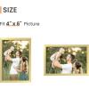 imageupsimples 5x7 Picture Frame Set of 3 Made of High Definition Glass for 5 x 7 Wall and Tabletop Display Thin Border Photo Frames for Home Decor RedGold