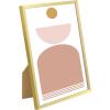 imageupsimples 5x7 Picture Frame Set of 3 Made of High Definition Glass for 5 x 7 Wall and Tabletop Display Thin Border Photo Frames for Home Decor RedGold