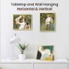imageupsimples 5x7 Picture Frame Set of 3 Made of High Definition Glass for 5 x 7 Wall and Tabletop Display Thin Border Photo Frames for Home Decor RedGold