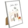 imageupsimples 5x7 Picture Frame Set of 3 Made of High Definition Glass for 5 x 7 Wall and Tabletop Display Thin Border Photo Frames for Home Decor RedGrey