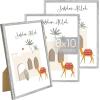 imageupsimples 5x7 Picture Frame Set of 3 Made of High Definition Glass for 5 x 7 Wall and Tabletop Display Thin Border Photo Frames for Home Decor RedGrey
