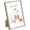 imageupsimples 5x7 Picture Frame Set of 3 Made of High Definition Glass for 5 x 7 Wall and Tabletop Display Thin Border Photo Frames for Home Decor RedGrey