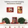 imageupsimples 5x7 Picture Frame Set of 3 Made of High Definition Glass for 5 x 7 Wall and Tabletop Display Thin Border Photo Frames for Home Decor RedRed