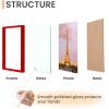 imageupsimples 5x7 Picture Frame Set of 3 Made of High Definition Glass for 5 x 7 Wall and Tabletop Display Thin Border Photo Frames for Home Decor RedRed