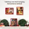 imageupsimples 5x7 Picture Frame Set of 3 Made of High Definition Glass for 5 x 7 Wall and Tabletop Display Thin Border Photo Frames for Home Decor RedRed