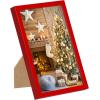 imageupsimples 5x7 Picture Frame Set of 3 Made of High Definition Glass for 5 x 7 Wall and Tabletop Display Thin Border Photo Frames for Home Decor RedRed