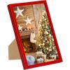 imageupsimples 5x7 Picture Frame Set of 3 Made of High Definition Glass for 5 x 7 Wall and Tabletop Display Thin Border Photo Frames for Home Decor RedRed