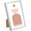 imageupsimples 5x7 Picture Frame Set of 3 Made of High Definition Glass for 5 x 7 Wall and Tabletop Display Thin Border Photo Frames for Home Decor RedSilver