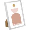 imageupsimples 5x7 Picture Frame Set of 3 Made of High Definition Glass for 5 x 7 Wall and Tabletop Display Thin Border Photo Frames for Home Decor RedSilver