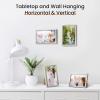 imageupsimples 5x7 Picture Frame Set of 3 Made of High Definition Glass for 5 x 7 Wall and Tabletop Display Thin Border Photo Frames for Home Decor RedSilver