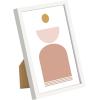 imageupsimples 5x7 Picture Frame Set of 3 Made of High Definition Glass for 5 x 7 Wall and Tabletop Display Thin Border Photo Frames for Home Decor RedWhite