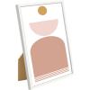 imageupsimples 5x7 Picture Frame Set of 3 Made of High Definition Glass for 5 x 7 Wall and Tabletop Display Thin Border Photo Frames for Home Decor RedWhite