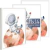 imageupsimples 5x7 Picture Frame Set of 3 Made of High Definition Glass for 5 x 7 Wall and Tabletop Display Thin Border Photo Frames for Home Decor RedWhite