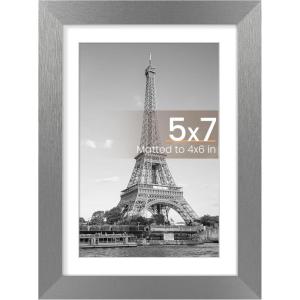 imageupsimples 20x30 Poster Frame Display Pictures 16x24 with Mat or 20x30 Without Mat Wall Hanging Picture Frame Natural 1 PackMetallic Gray