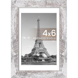 imageupsimples 20x30 Poster Frame Display Pictures 16x24 with Mat or 20x30 Without Mat Wall Hanging Picture Frame Natural 1 PackRustic White