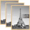 imageupsimples 12x18 Picture Frame White 3 Pack ScratchProof Poster Frames 12 x 18 for Photo Gallery  SlideIn Strips Horizontal or Vertical Wall MountingNatural