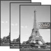 imageupsimples 12x18 Picture Frame White 3 Pack ScratchProof Poster Frames 12 x 18 for Photo Gallery  SlideIn Strips Horizontal or Vertical Wall MountingBlack