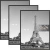 imageupsimples 12x18 Picture Frame White 3 Pack ScratchProof Poster Frames 12 x 18 for Photo Gallery  SlideIn Strips Horizontal or Vertical Wall MountingBlack