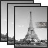 imageupsimples 12x18 Picture Frame White 3 Pack ScratchProof Poster Frames 12 x 18 for Photo Gallery  SlideIn Strips Horizontal or Vertical Wall MountingBlack