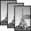 imageupsimples 12x18 Picture Frame White 3 Pack ScratchProof Poster Frames 12 x 18 for Photo Gallery  SlideIn Strips Horizontal or Vertical Wall MountingBlack