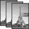 imageupsimples 12x18 Picture Frame White 3 Pack ScratchProof Poster Frames 12 x 18 for Photo Gallery  SlideIn Strips Horizontal or Vertical Wall MountingBlack