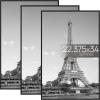 imageupsimples 12x18 Picture Frame White 3 Pack ScratchProof Poster Frames 12 x 18 for Photo Gallery  SlideIn Strips Horizontal or Vertical Wall MountingBlack